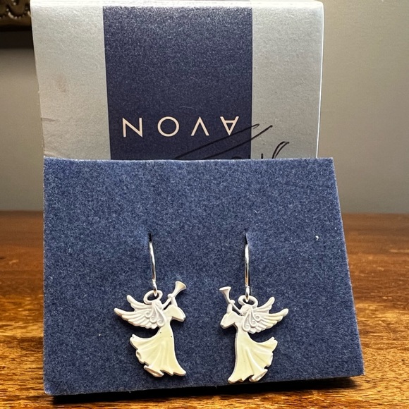 Avon 2001 : white iridescent Angel earrings - Picture 2 of 15